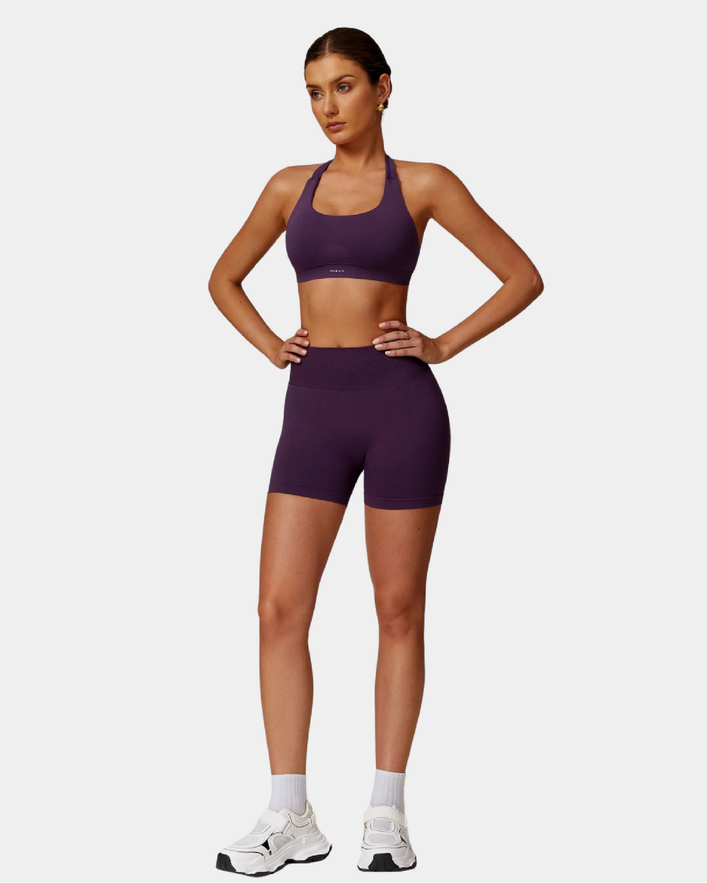 BACKLESS SPORTS BRA - AUBERGINE