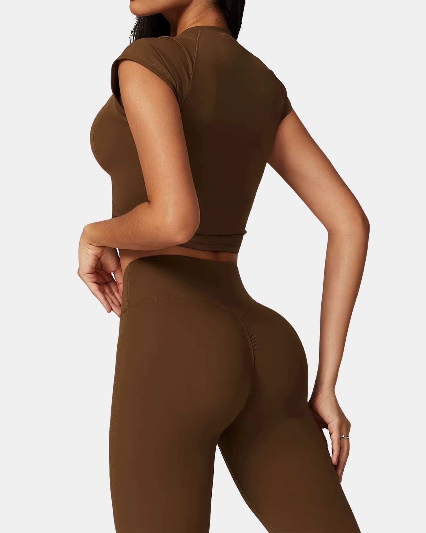 TIGHT SHORT SLEEVED SHIRT - MOCCA LATTE
