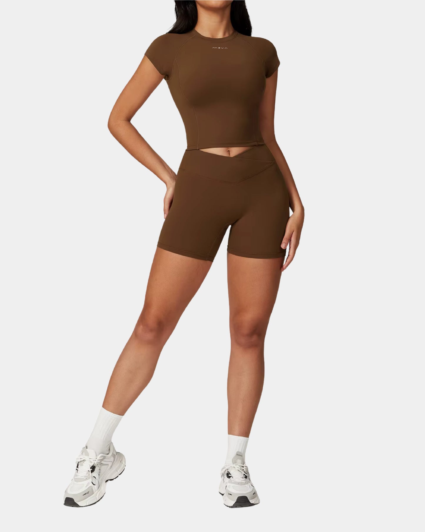 TIGHT SHORT SLEEVED SHIRT - MOCCA LATTE