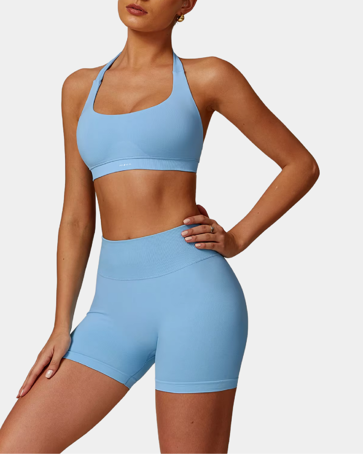BACKLESS SPORTS BRA - SKY BLUE