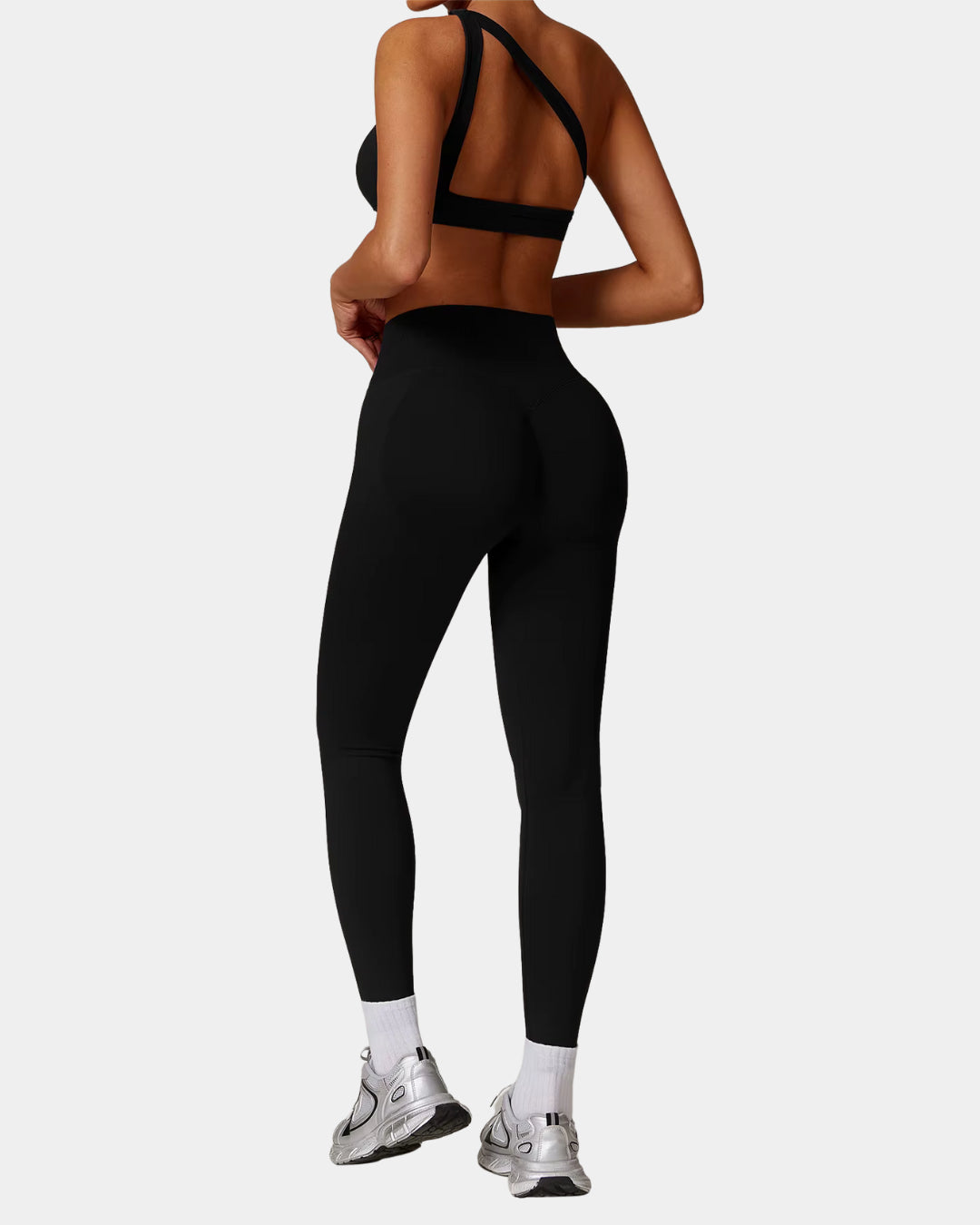 ONE SHOULDER SPORTS BRA - ECLIPSE BLACK