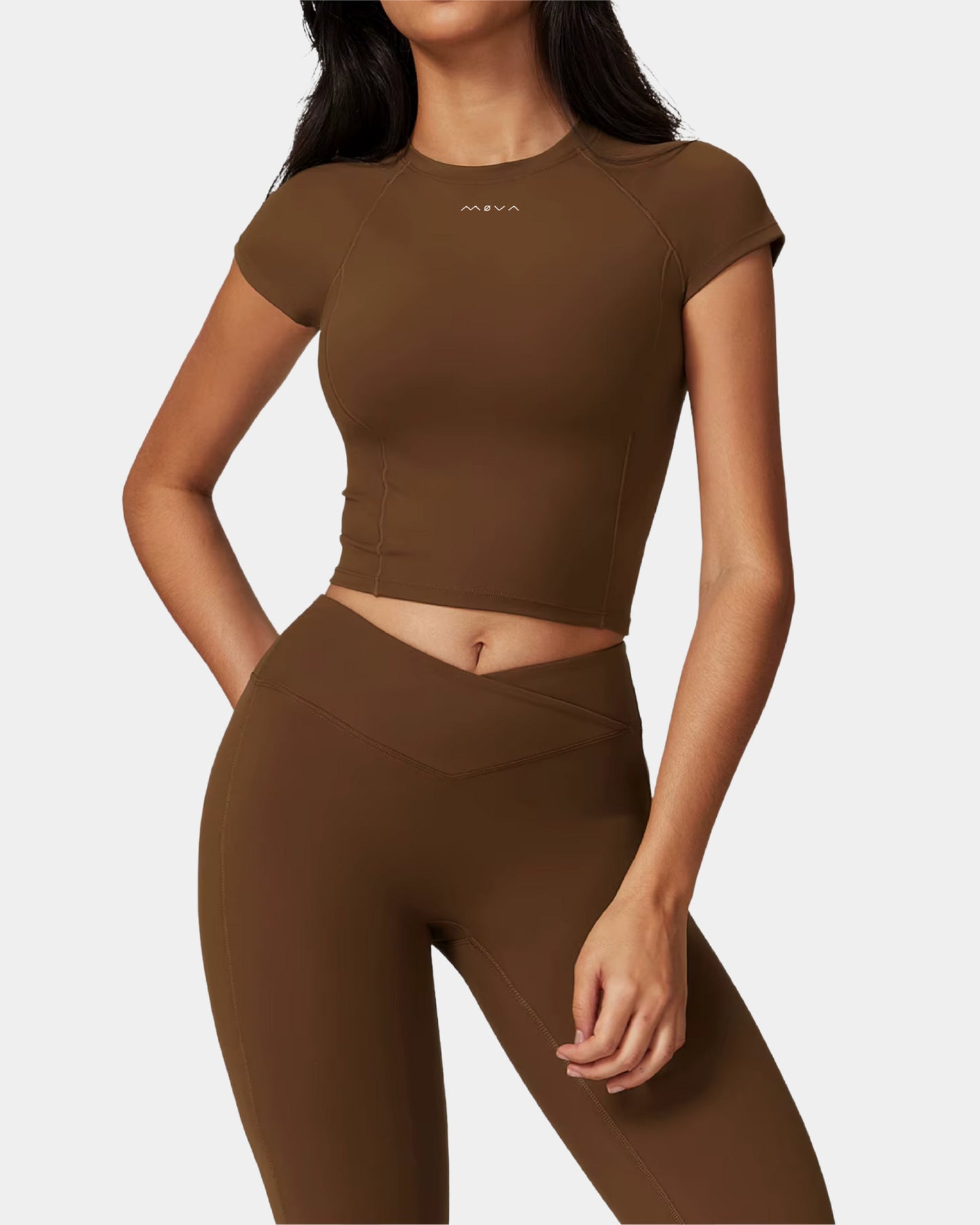 TIGHT SHORT SLEEVED SHIRT - MOCCA LATTE